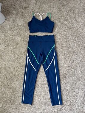 Old Navy Navy Girls Leggings and Sports Bra Matching Set